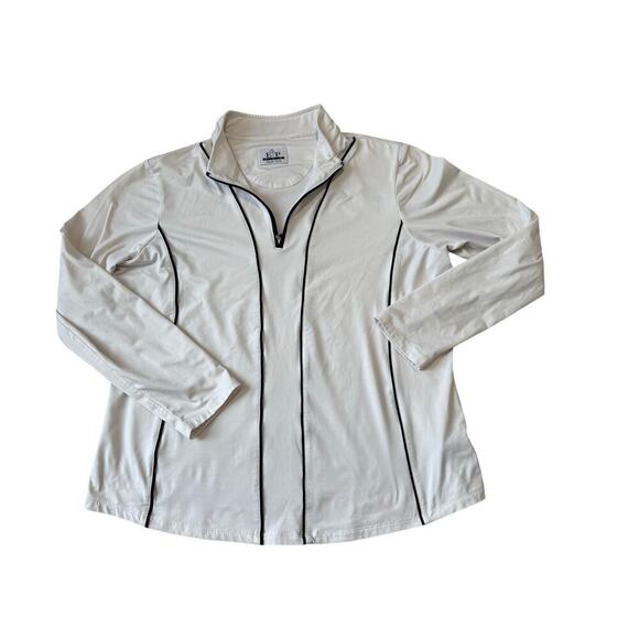 EP Pro Tour Tech, Womens jacket, size XL, White & Blue, 1/4 zip, performance - Picture 1 of 6